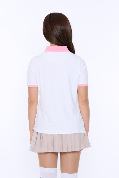 Waist switching short sleeve cleric polo (701H2008)