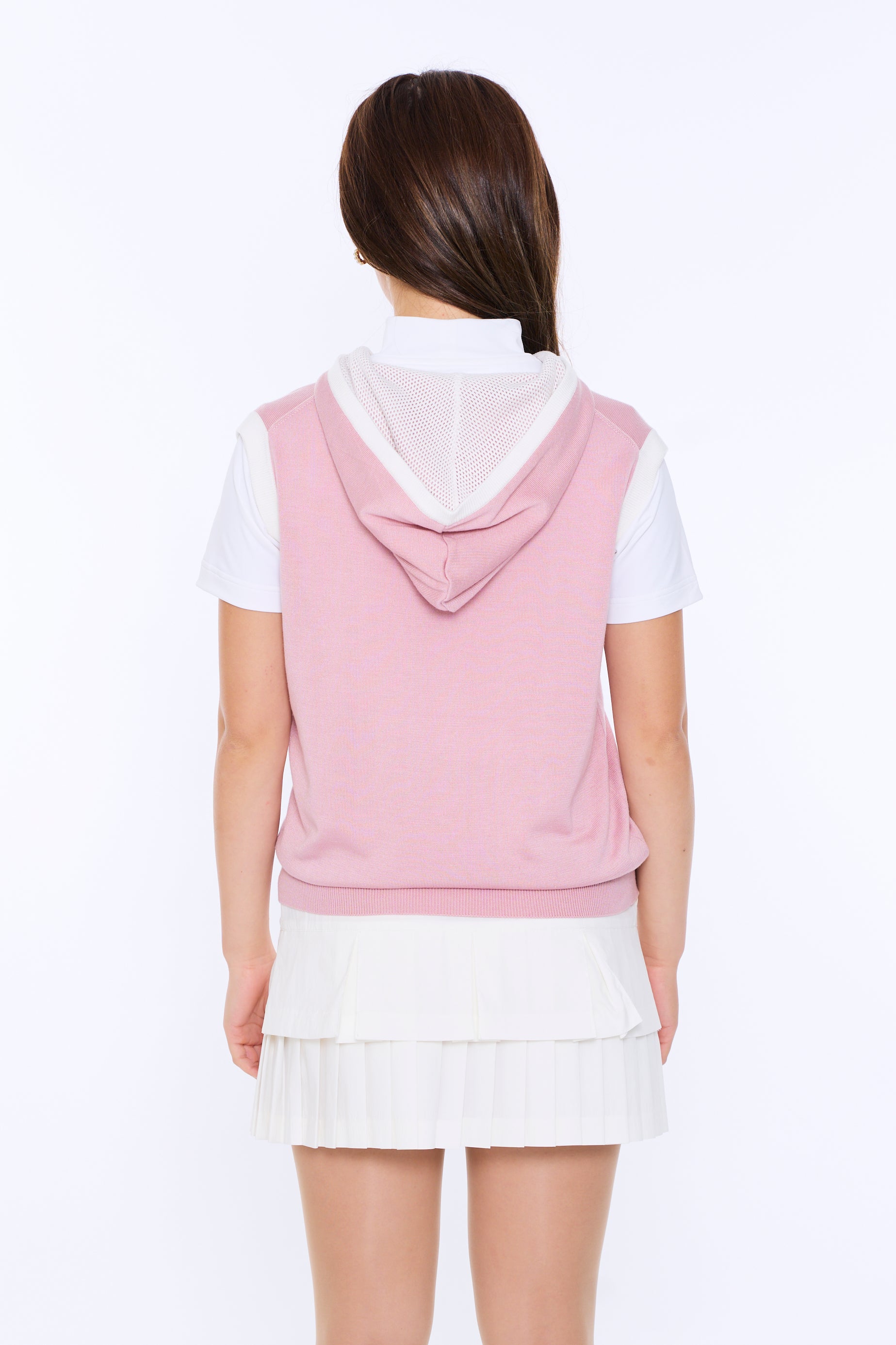 Big logo hoodie knit vest (701H2304)