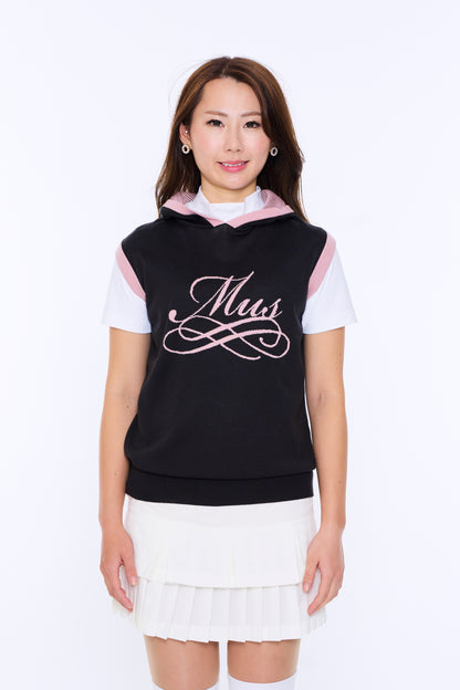 Big logo hoodie knit vest (701H2304)