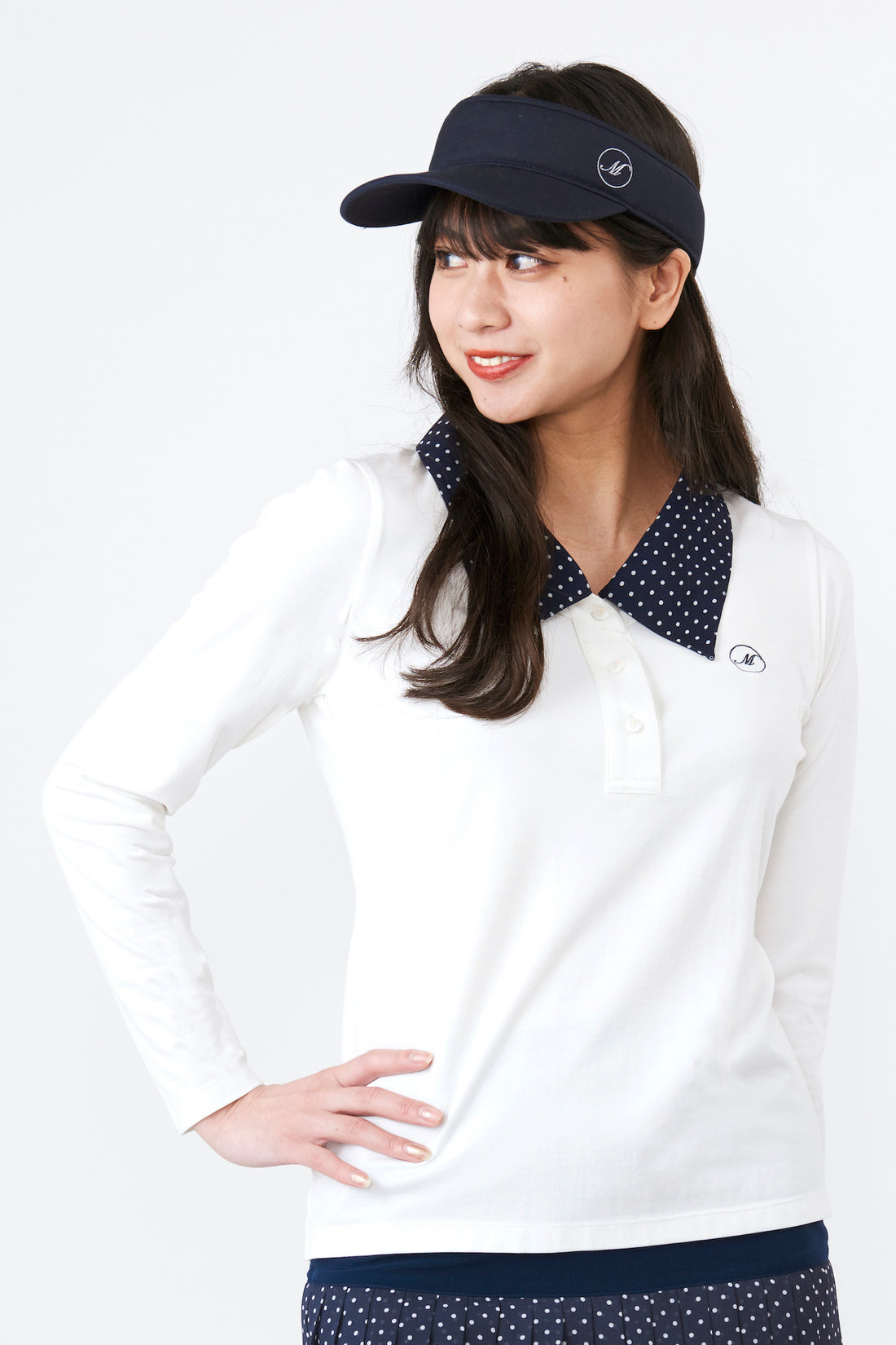 Long sleeve high tension micro dot big collar shirt (701J1004)