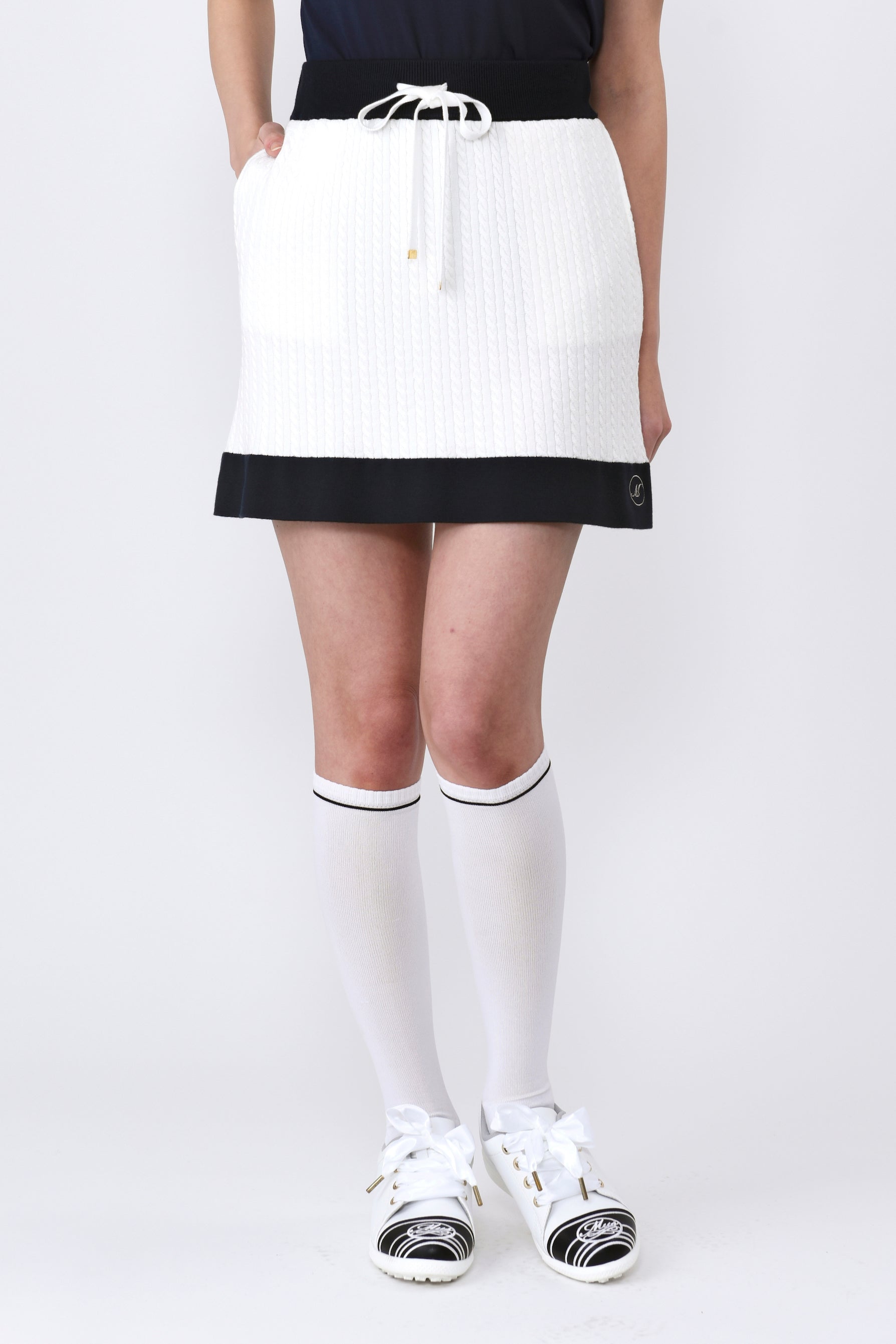 Micro cable bicolor knit skirt (701J1504)
