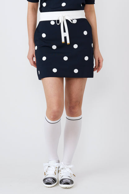 Big dot bicolor knit skirt (701J1514)