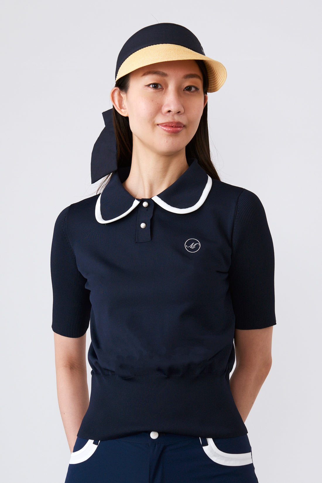 Short sleeve round bicolor knit shirt (701J2208)