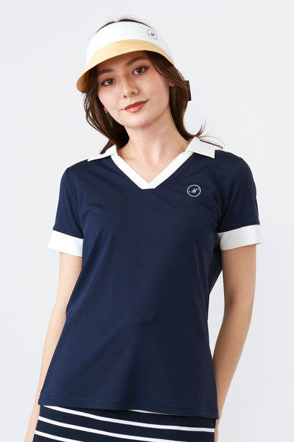 Short sleeve high tension skipper collar shirt (701J3004)