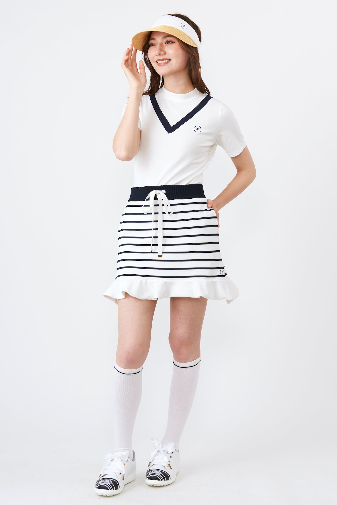 Border pattern knit skirt (701J3520)