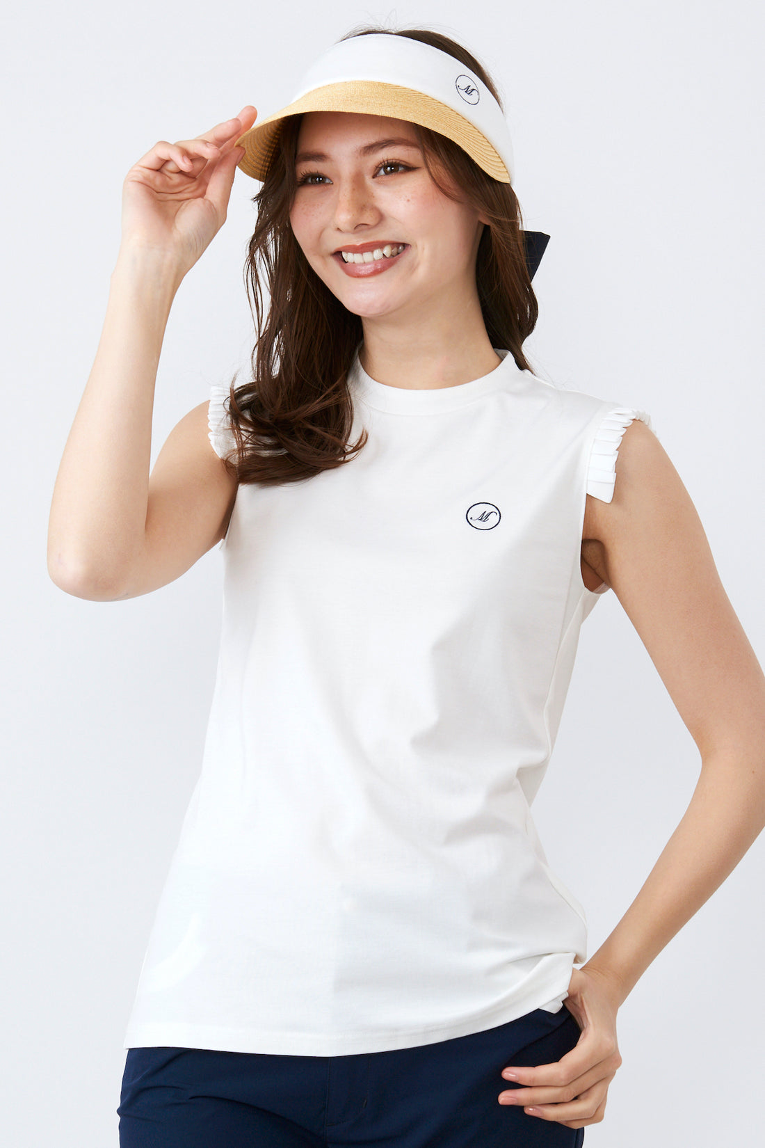 ノースリーブハイテンションモックネックプルオーバー（701J4402）