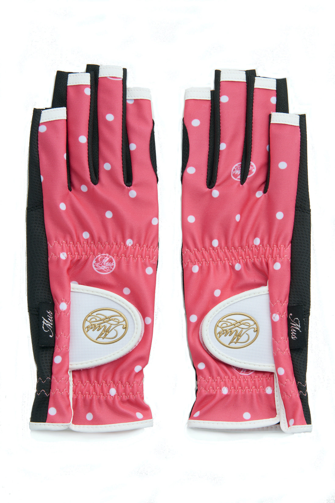 Polka dot and logo monogram all-over print two-handed gloves (703J1802)