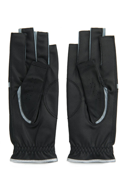 Character plus logo motif two-handed gloves (703J1806)