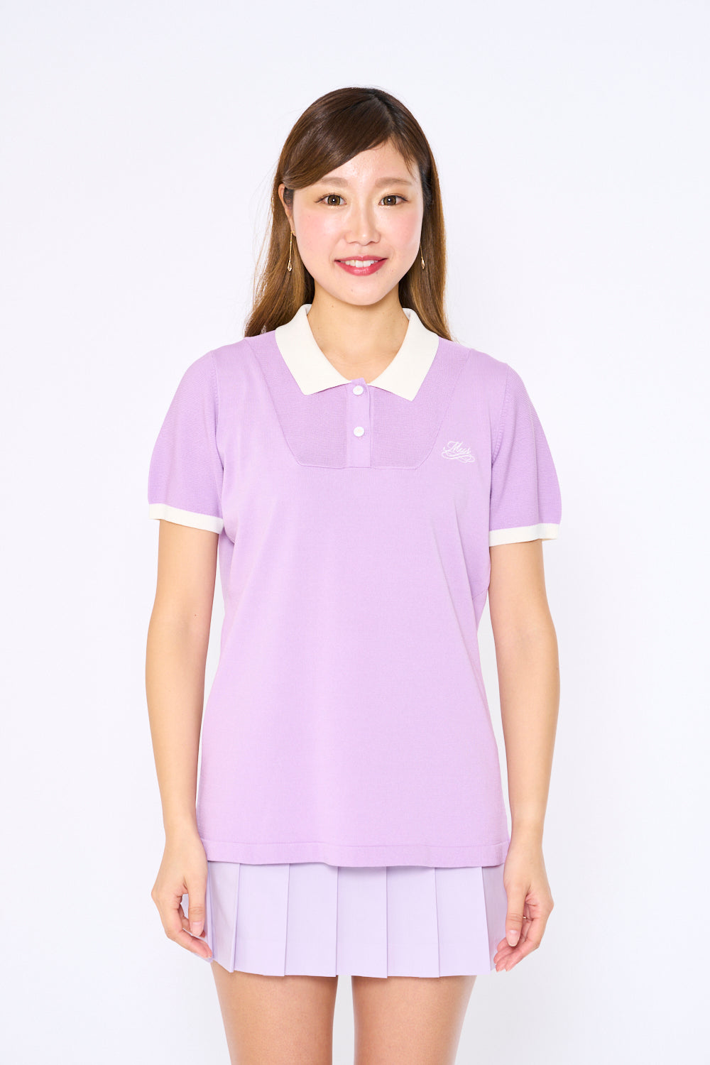 スポーティメッシュ切り替え半袖ニットポロ（701H3202）