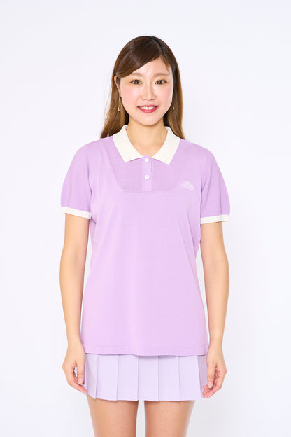 スポーティメッシュ切り替え半袖ニットポロ（701H3202）