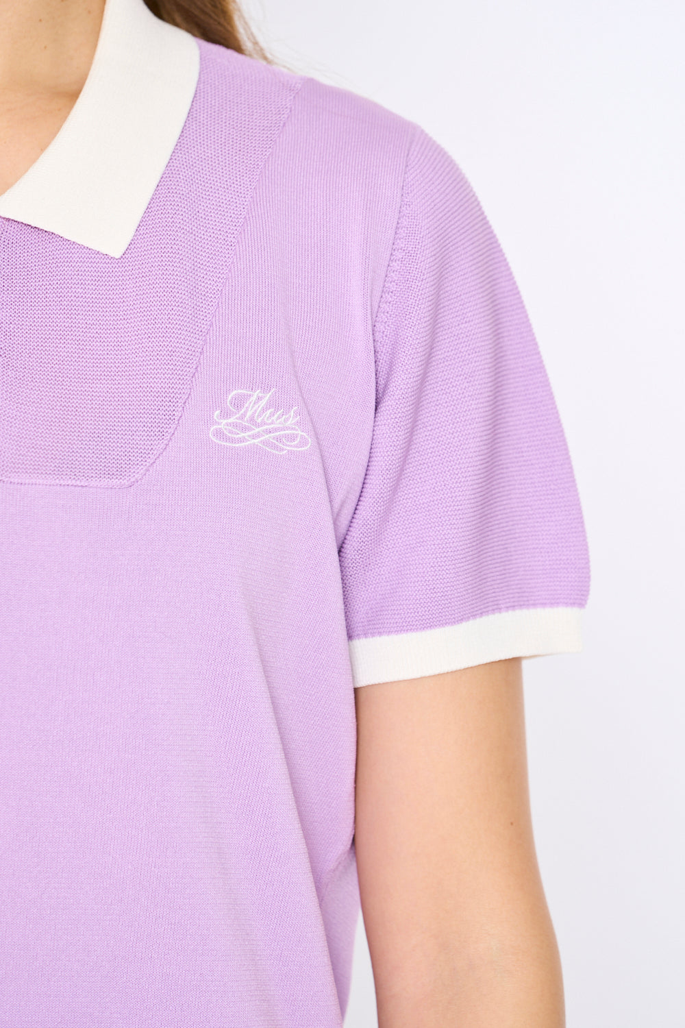 スポーティメッシュ切り替え半袖ニットポロ（701H3202）