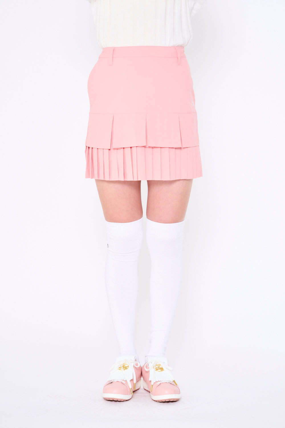 Switchable two-tier pleated skirt (701H2510)