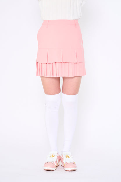 Switchable two-tier pleated skirt (701H2510)