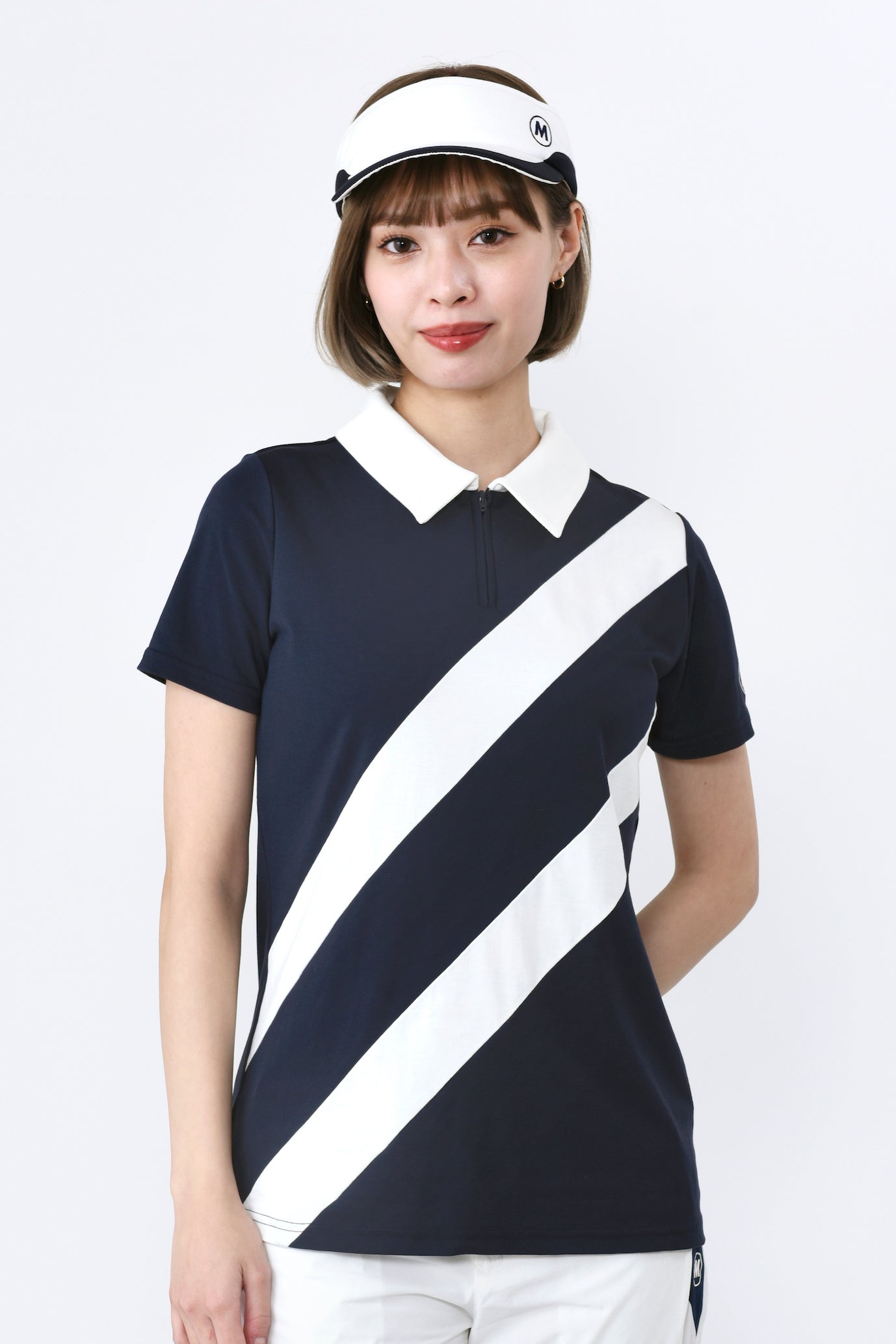 短袖斜紋條紋襯衫 (801J1052)