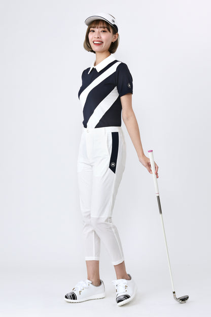 Short sleeve bias striped shirt (801J1052)