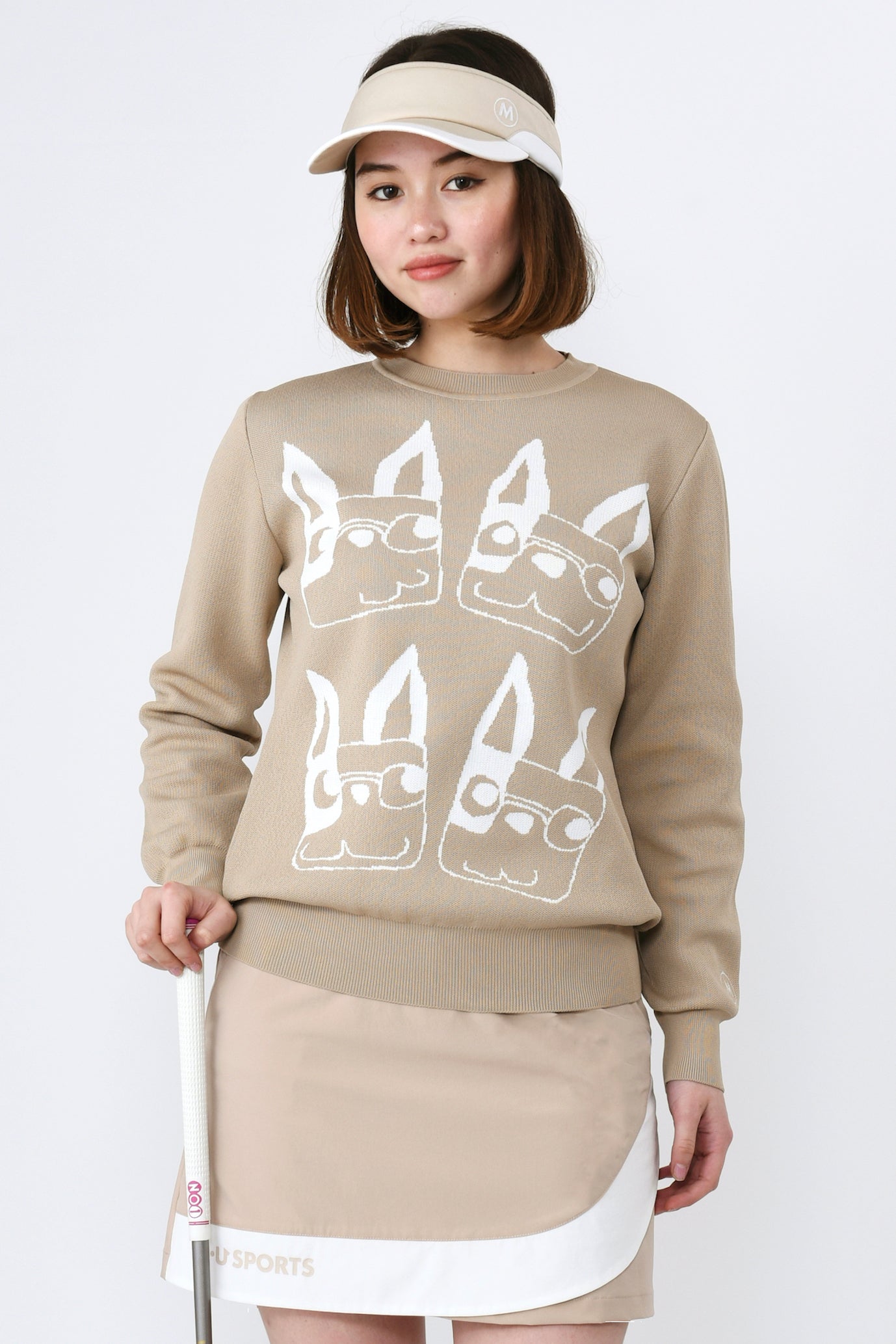 長袖UMOジャカードクルーネックニット（801J1250）※販売終了