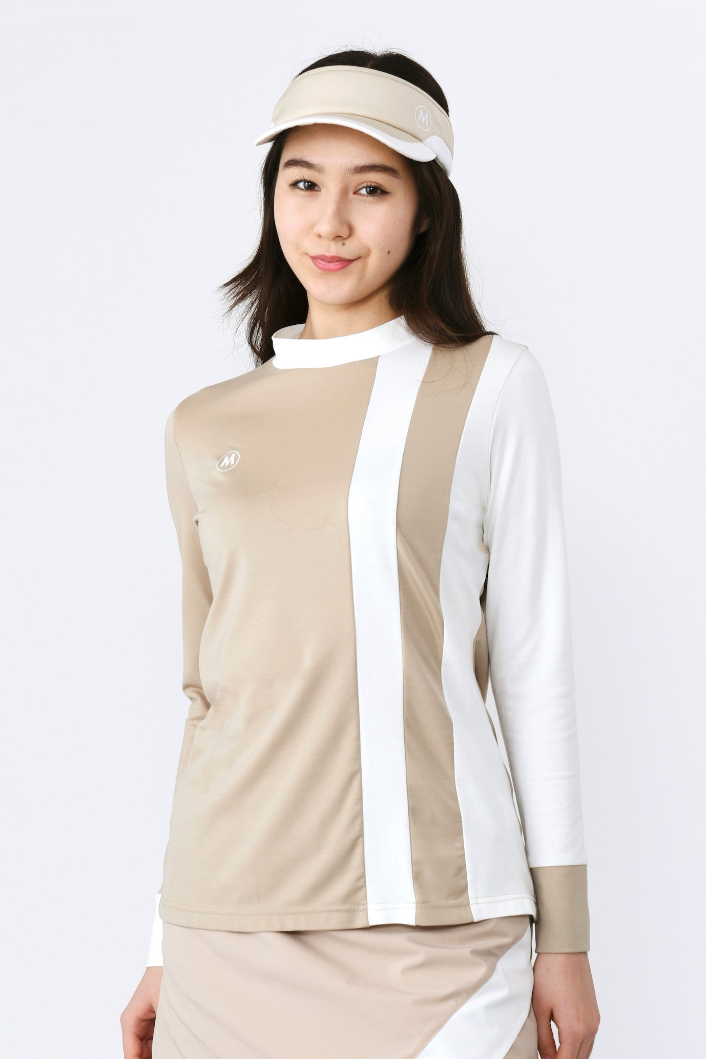 長袖高張力不對稱條紋套頭衫 (801J1450)