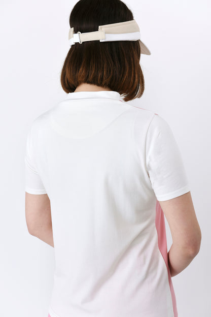 Short sleeve bicolor mock neck pullover (801J1454)