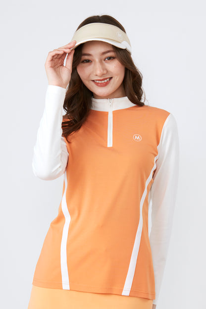 Long sleeve high tension bias line half zip pullover (801J2450)
