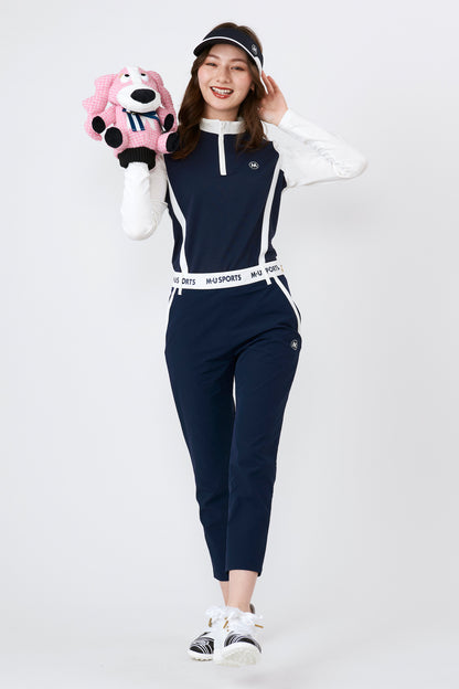 Long sleeve high tension bias line half zip pullover (801J2450)