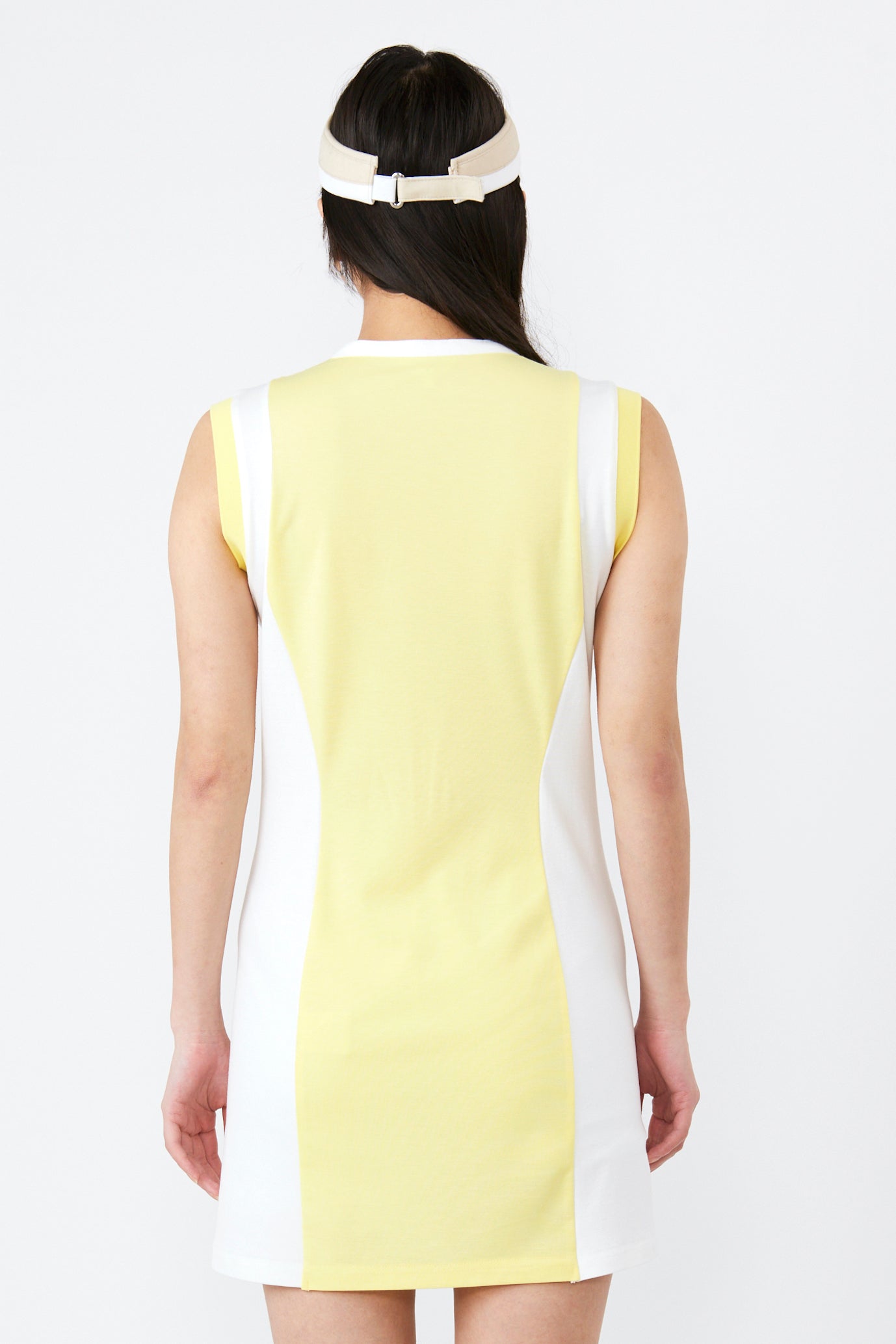 Sleeveless high tension bicolor dress (801J4552)