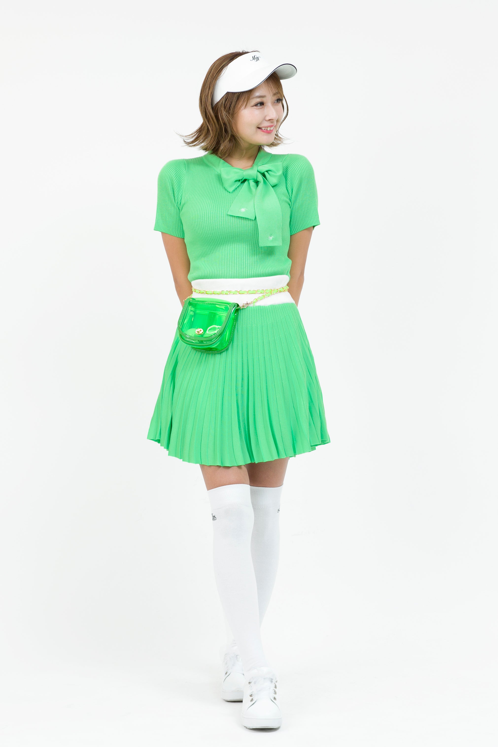 Ribbon collar short sleeve knit (701H8204K)