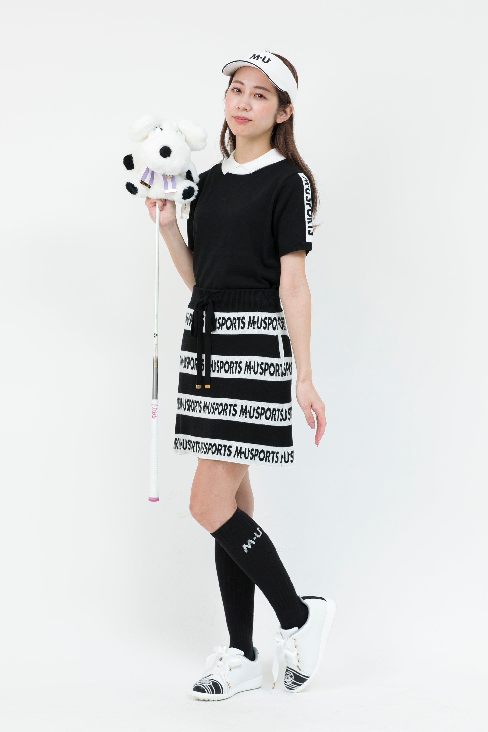 Short sleeve slit collar jacquard knit (801H8252K)