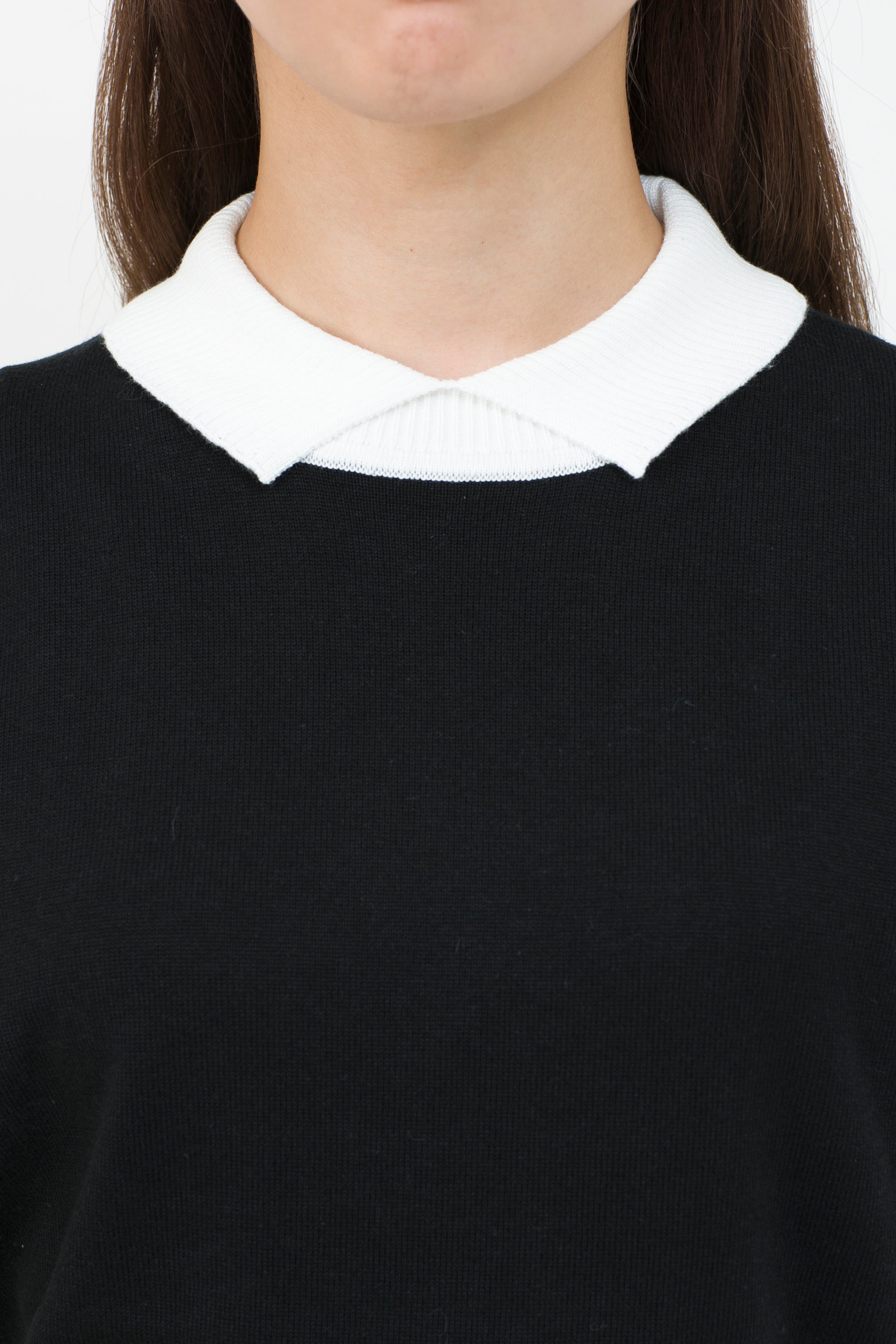 Short sleeve slit collar jacquard knit (801H8252K)