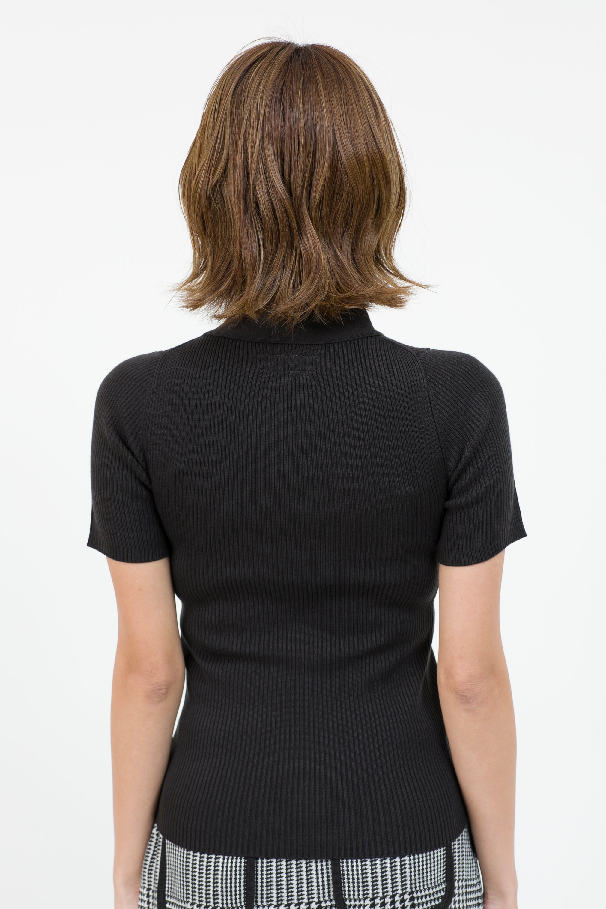 Ribbon collar short sleeve knit (701H8204K)