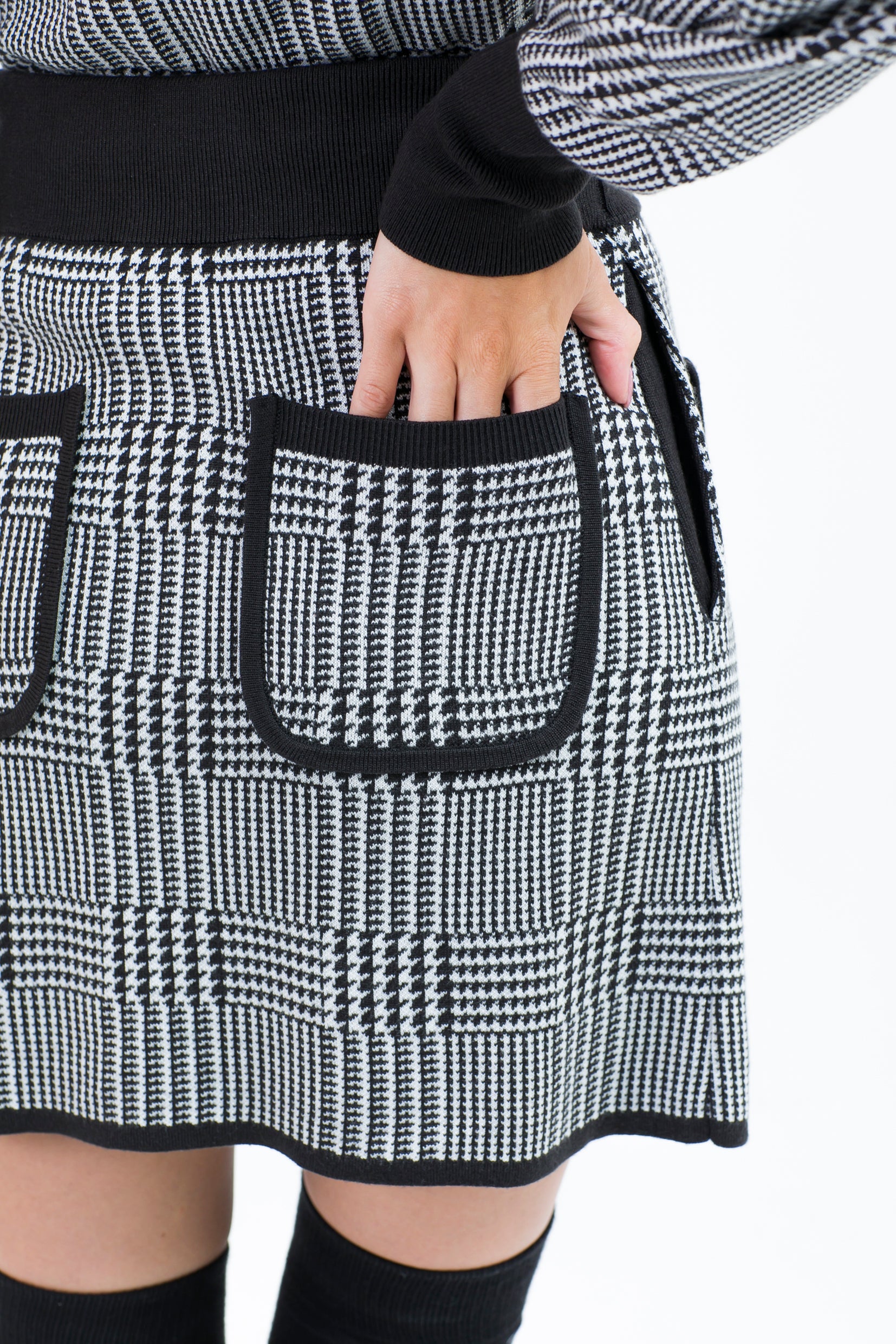 Big Glen Check Jacquard Knit Skirt (701H8528)