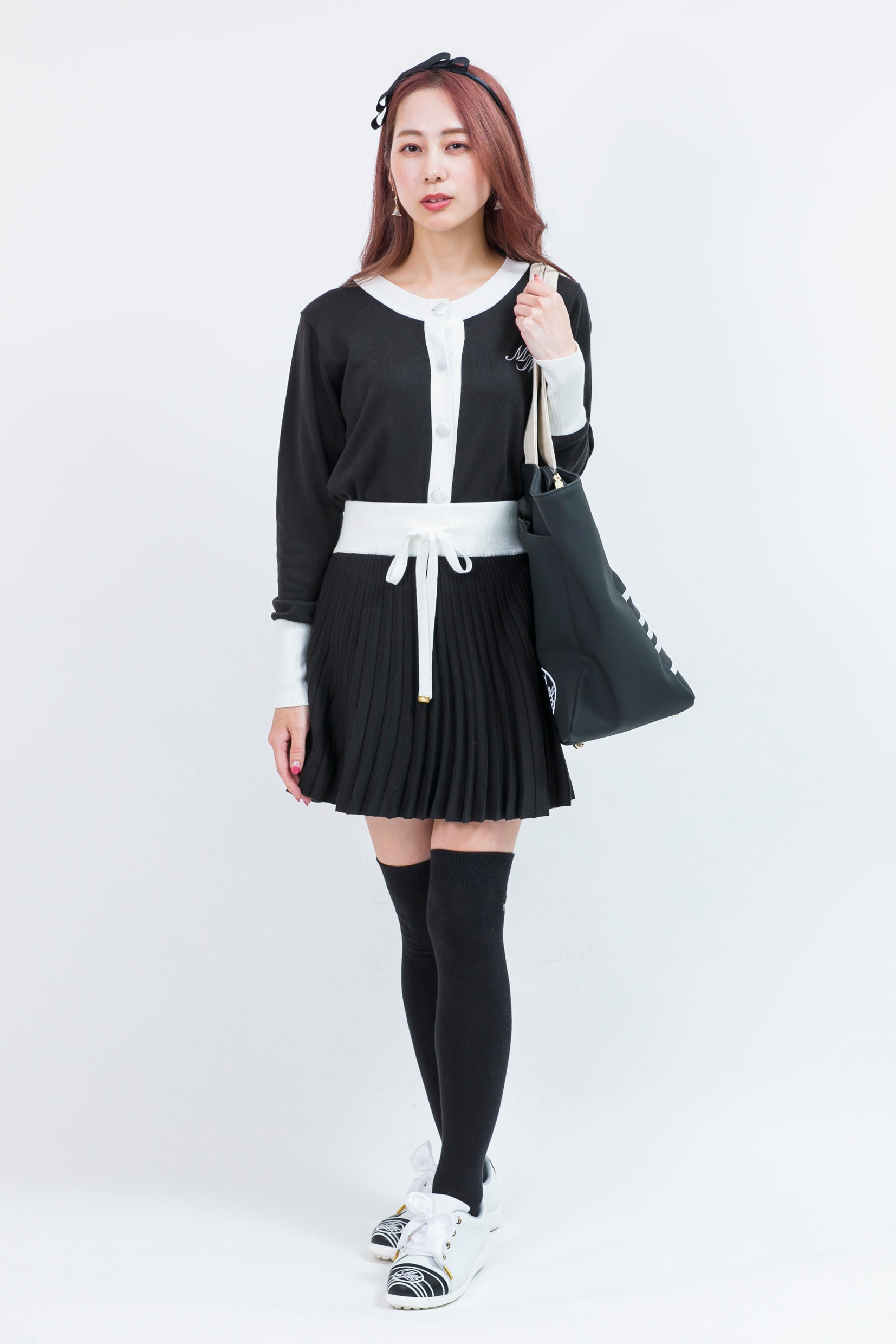 Pleated knit skirt (701H8516K)
