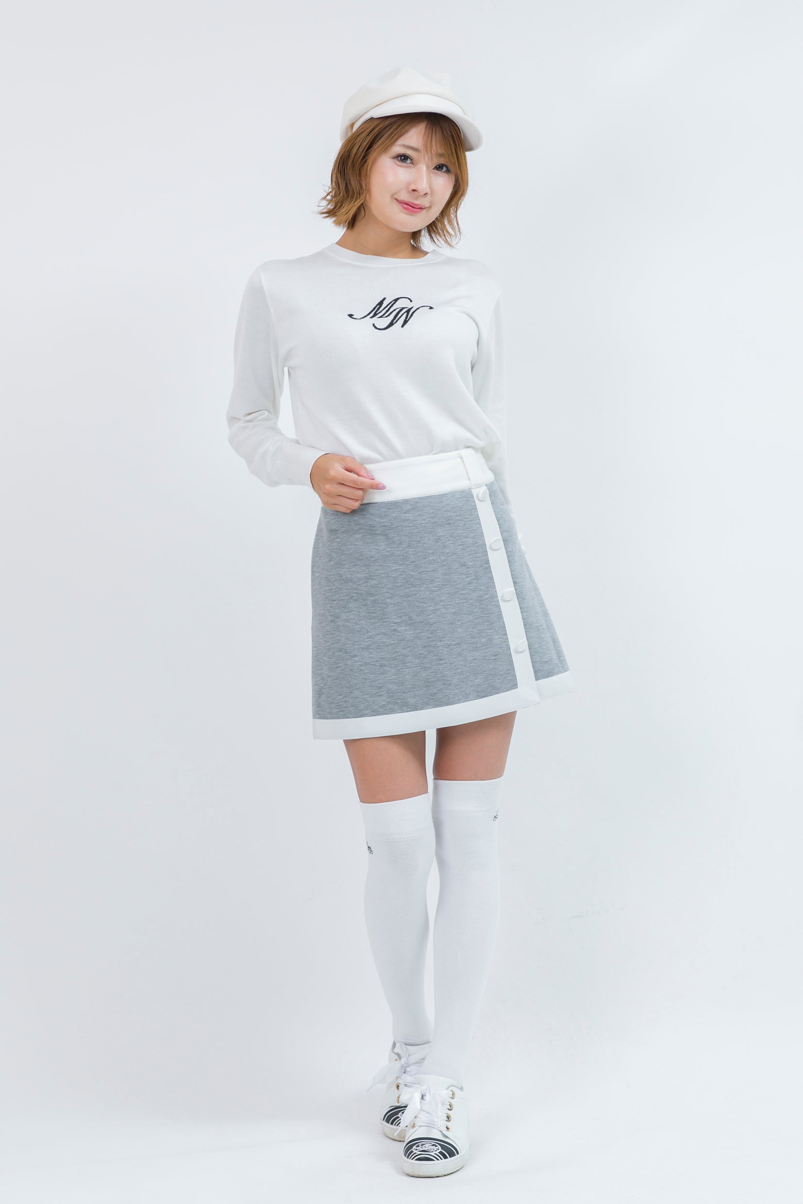 Wrap-around jersey skirt (701H8502)