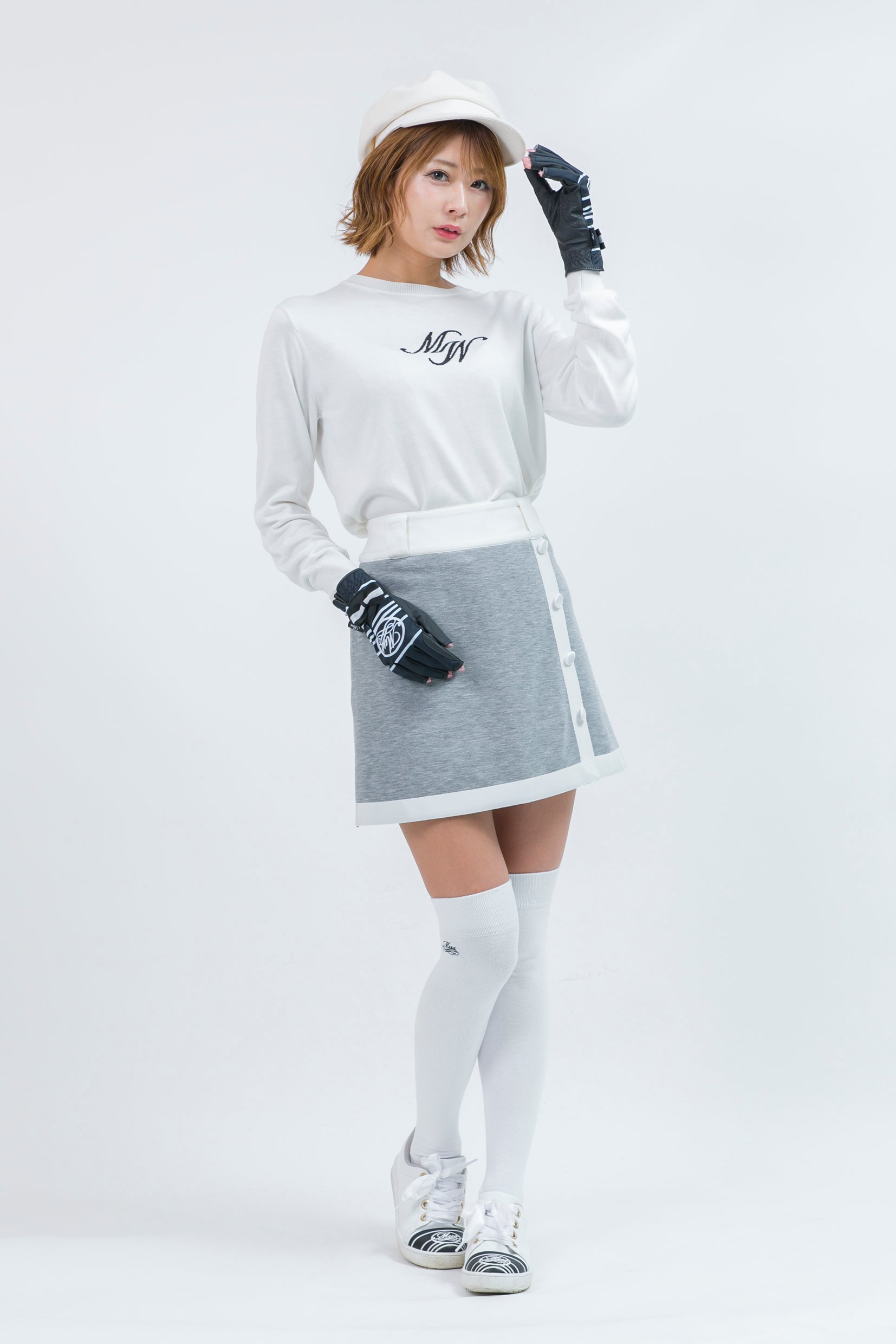 Wrap-around jersey skirt (701H8502)