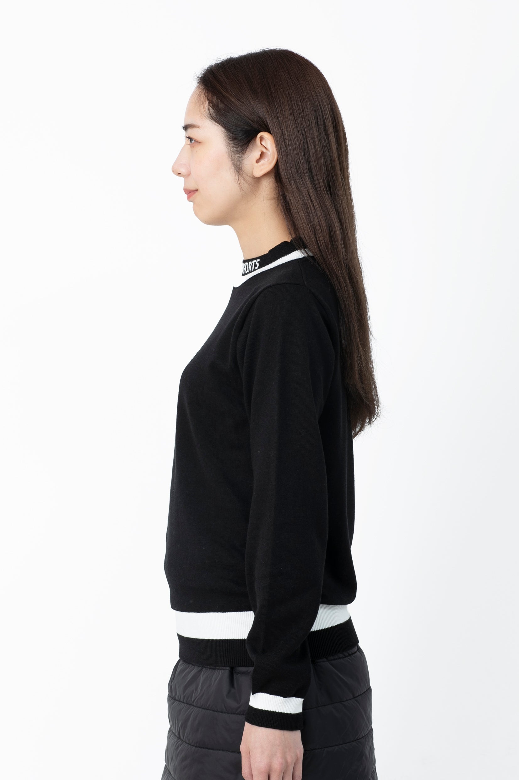 Long sleeve intarsia high neck knit (801H8256K)