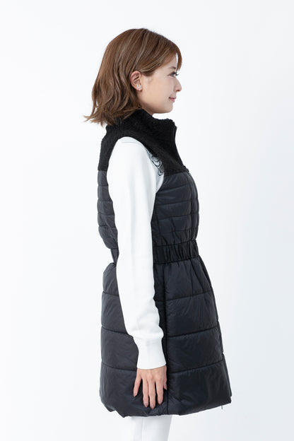Padded sleeveless long coat (801H8354K)